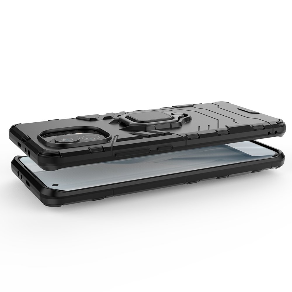 Vastupidav Ring Armor Case Xiaomi Mi 11 jaoks - must