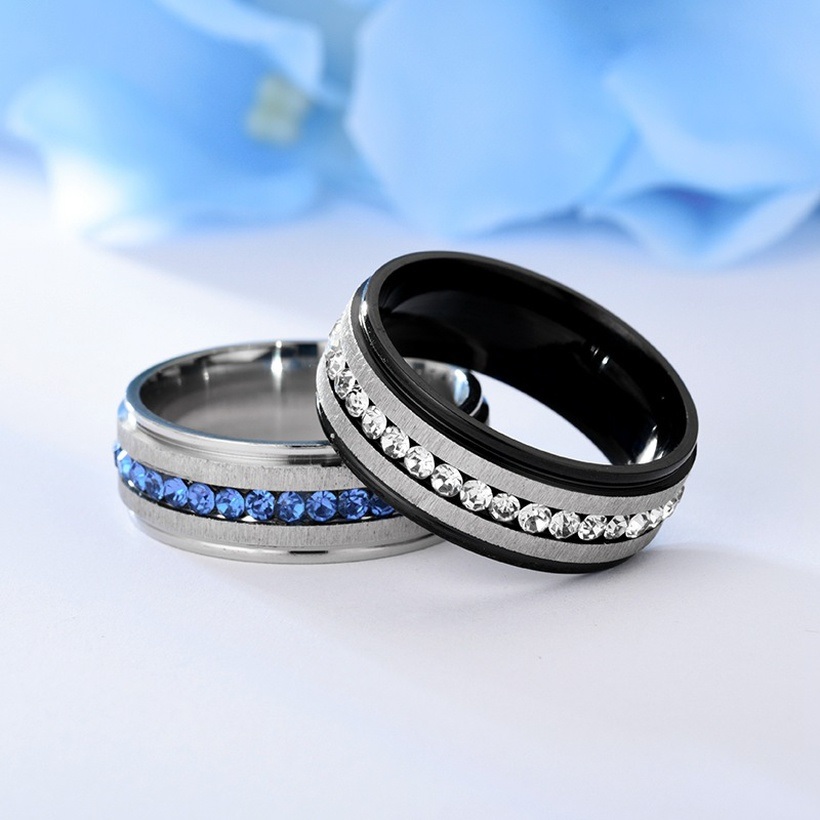 Sõrmus NO-17157 - Must / Hõbedane / 52mm