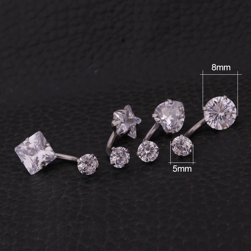 Piercing-kõrvarõngas LI-23609 - Hõbedane / Ruut