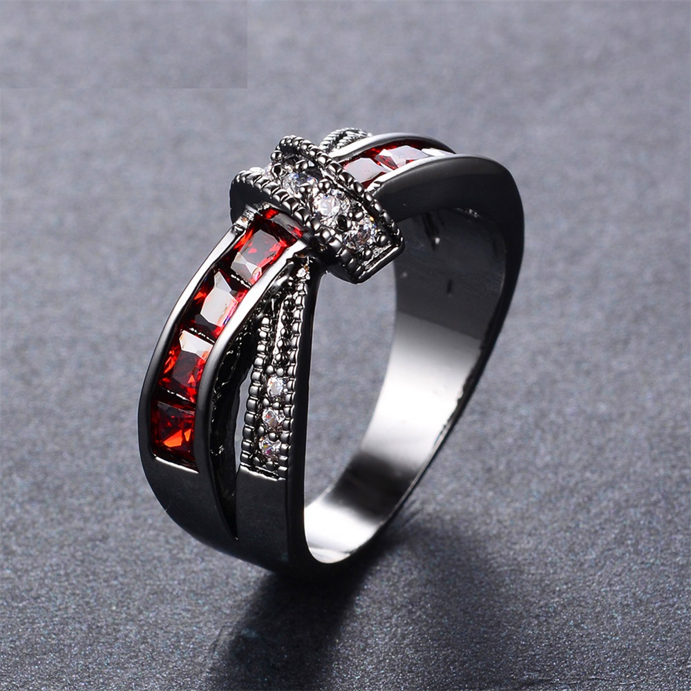Prsteň DI-2288 - Must/Punane/49,3mm