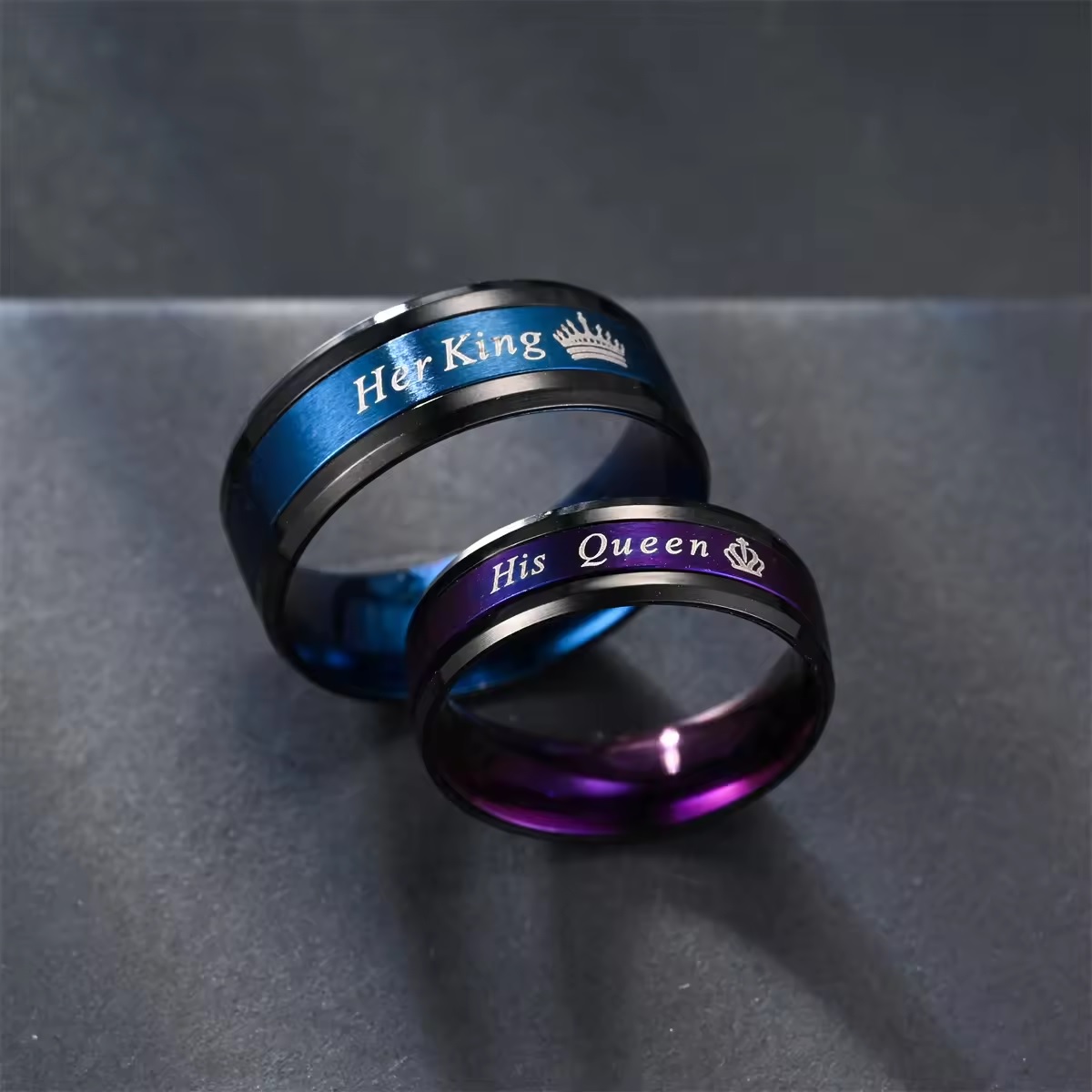 Sõrmus My Queen - Must / Lilla / 49mm