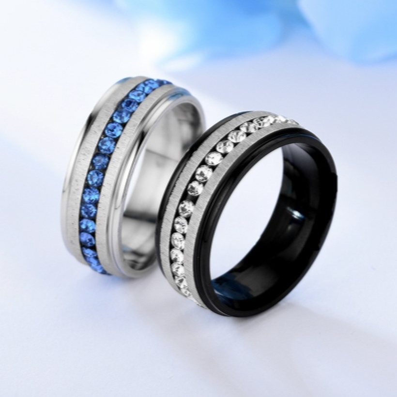 Sõrmus NO-17157 - Must / Hõbedane / 52mm
