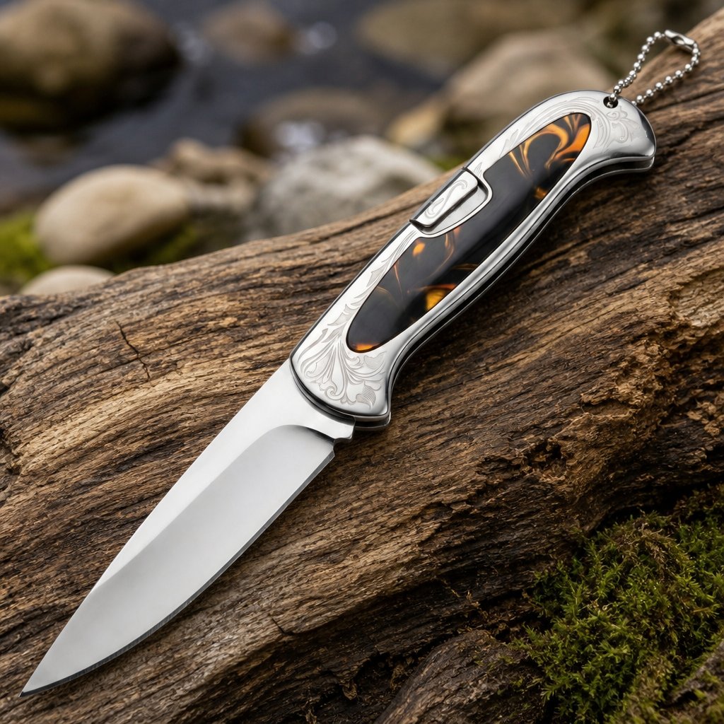 Outdoor kokkupandav nuga A3127 - Must / Pruun