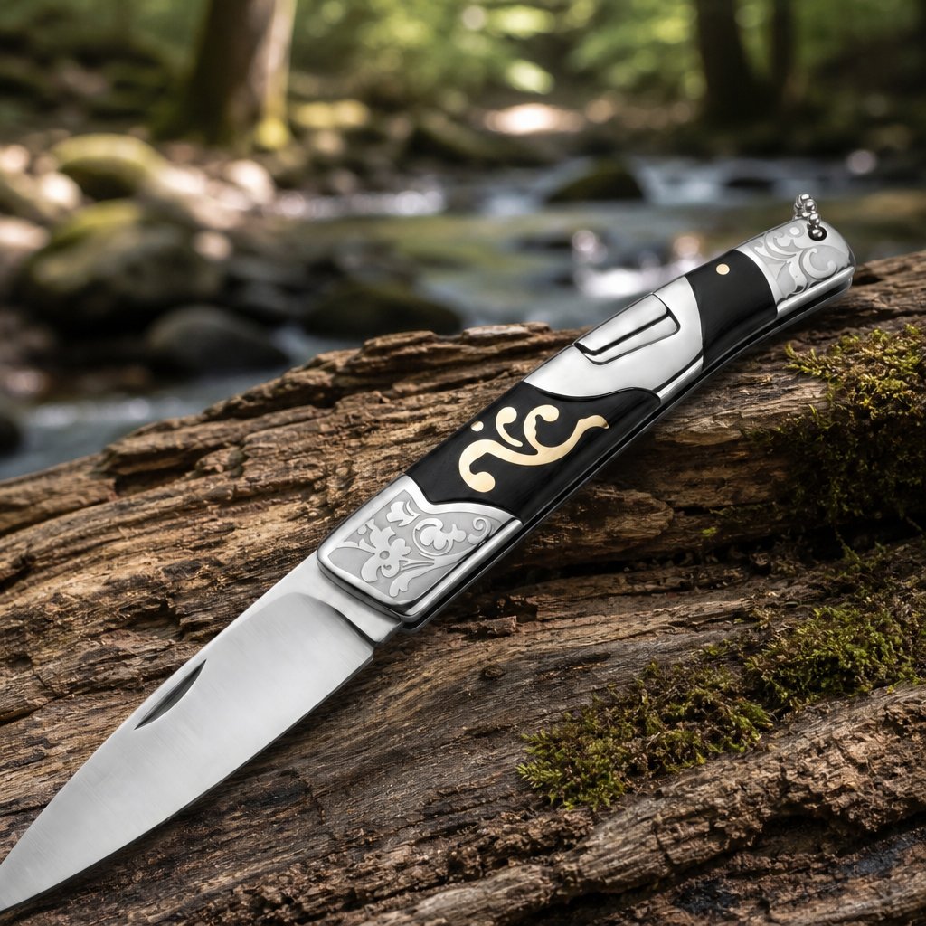 Outdooriline kokkupandav nuga A3947 - Must
